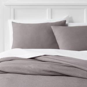 lot 7 image: 3pc King Microfiber Textured Duvet Cover & Sham Set Dark Gray - Room Essentials - Retail $35