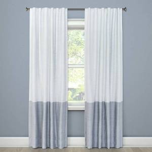 lot 29 image: 1pc 50x63 Blackout Color Block Curtain Panel Gray - Project 62 lot of 2 - Retail $35
