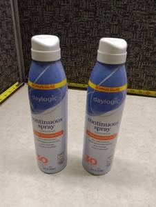 lot 34 image: Daylogic Continuous Spray Sunscreen SPF 30 - Lot of 2 Bottles - Retail $16