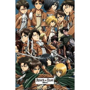 lot 45 image: Attack on Titan Collage Characters TV Show Poster 22  x 34