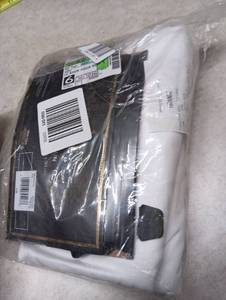 lot 56 image: FC Lux Border Stripe Aqua Shower Curtain  - Retail $19