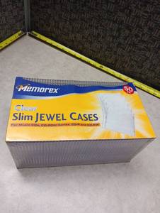 lot 76 image: Memorex 50-Pack Clear Slim CD Jewel Cases