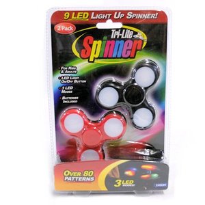 lot 81 image: 9 LED Light Up Spinner Tri-Lite Spinner - 2-Pack - Retail $10