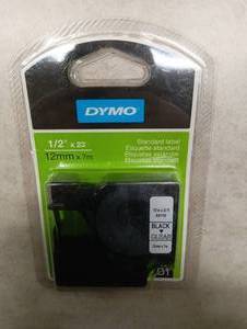 lot 104 image: DYMO Standard D1 Labeling Tape for LabelManager Label Makers  Black print on Clear tape  12   W x 23  L  1 cartridge