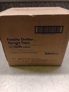lot 107 image: Family Dollar Sports Tape Bulk Case - 72 Rolls per case