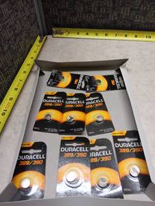 lot 121 image: Duracell 389390 Silver Oxide Watch Batteries - set of 7, 76a pack of 2