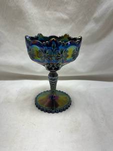 lot 151 image: Fenton Iridescent Carnival Glass Compote