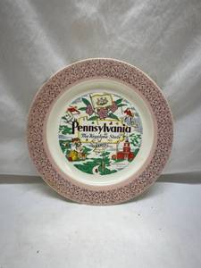 lot 176 image: Pennsylvania State Souvenir Plate by Homer Laughlin