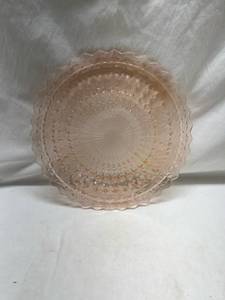 lot 179 image: Pink Depression Glass Serving Bowl