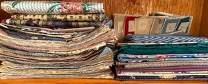 lot 220 image: Shelf of Upholstery Fabric and Samples