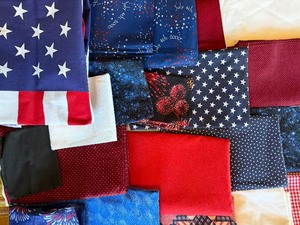 lot 221 image: Fabric Swatches, Red, White and Blue