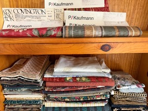 lot 222 image: Shelves of Upholstery Fabric and Samples
