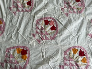 lot 248 image: Quilt Top, 60 x 80 and Pink Material