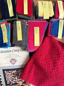 lot 251 image: Pre-Cut Crazy Quilt Squares and Pattern, Ready to Sew