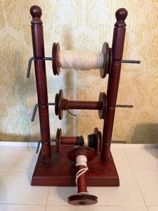 lot 175 image: Wooden Spool Holder w (1) Extra Spool