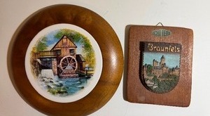 lot 348 image: Vintage Wall Decor, Myrtle Wood and Teak