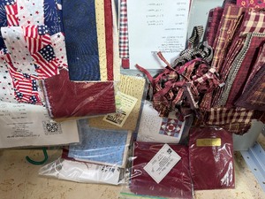 lot 123 image: Fabric Squares and Projects, See Pictures for Details