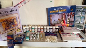 lot 380 image: Painting Books, Canvas Boards, Paint Mat, Paints AND MORE
