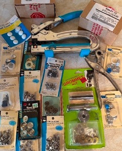 lot 388 image: We R Memory Keepers Hole Punch, Grommet Kit, Snaps, Buttons and MORE