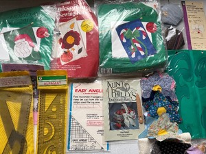 lot 431 image: Misc Crafts, Quilting Angle, Stencils, Flag Sewing Kits and More