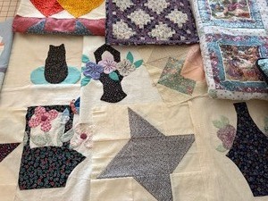 lot 449 image: Quilt Top, Squares and Pillows