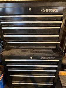 lot 92 image: Husky Tool Cabinets on Wheels w Contents, Please Read Description
