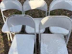 lot 757 image: Metal Chairs (5), 2 Sizes