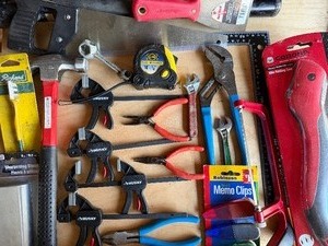 lot 755 image: Misc Tools - Mag Light, Clamps, Folding Saw and More