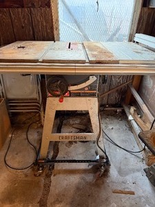 lot 761 image: Craftsman Work Table w Router, Table Saw