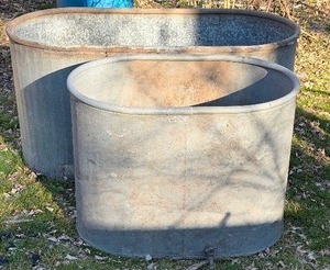 lot 795 image: Galvanized Water Tanks w Spouts