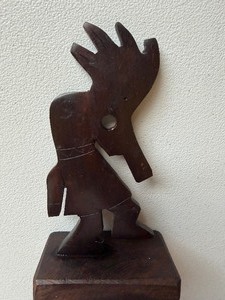 lot 195 image: Kokopelli Musician Wood Figure