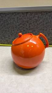 lot 944 image: Orange Ball Cookie Jar with Lid