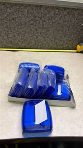 lot 1016 image: Blue Plastic Note Pad Holders - Set of 8