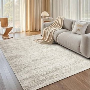 lot 5579 image: Washable Area Rug for Living, Bedroom &amp Dining Room, Ultra Soft Faux Wool Retro Large Carpet 8x10