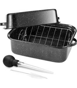 lot 5581 image: 21Inch Roasting Pan, Extra Large Rectangle Roasting Pan With Rack, 25lb Capacity, Large Roaster pan for Baking Turkey,