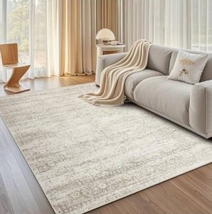 lot 5594 image: Washable Area Rug for Living, Bedroom &amp Dining Room, Ultra Soft Faux Wool Retro Large Carpet 8x10