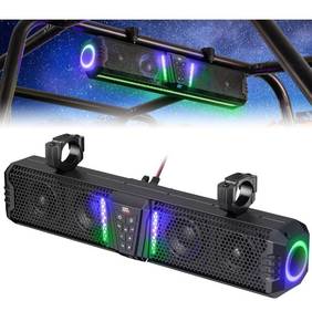 KEMIMOTO 2025 Midnight 60 26-inch UTV Sound Bar, IP66 Waterproof Golf Cart Sound Bar, ATV Speaker Bluetooth with RGB, SxS Soundbar Compatible with Polaris RZR Can-Am w/ 1-2 in Roll Bar - Retail $350