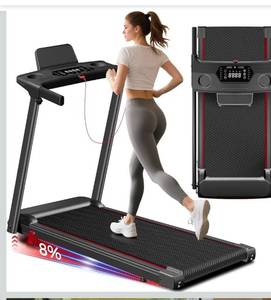 lot 5604 image: Treadmill with Incline 3-in-1 Portable Treadmills for Home Small, Incline Walking Pad Treadmill with Handle Bar,
