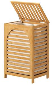 lot 5626 image: Laundry Hamper, 22.5 Gallon (85L) Bamboo Wood Clothes Laundry Basket with Lid and Handles, Removable Liner (Natural, Large)