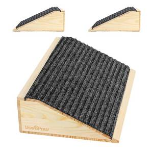 lot 5627 image: VavoPaw Dog Ramp for Stairs, Non-Slip Dog Stairs, Sturdy Wooden Pet Steps for Small Dogs and Cats Fits Staircase Indoor, Assist for Injured and Older Pets(2 PackM, Light Wood)