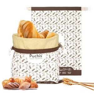lot 5652 image: Beeswax Bread Bags, 2-Pack XL Cotton Storage for Sourdough Bread Reusable, Eco-Friendly, Moisture-Lock, Food-Safe, 17x13 in  PUCHIS