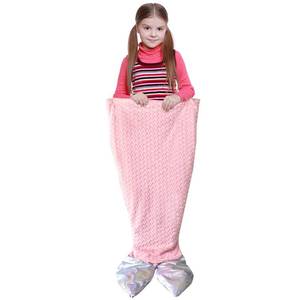 lot 5666 image: Stoinsto Thick Mermaid Tail Blanket Quilt for Cold Days, Soft Warm Winter Sleeping Bag with Plush Filling & Iridescent Shimmer Fish Tail, Wearable Cozy Flannel Snuggle Blanket, Pink Heart