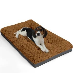 lot 5667 image: POCBLUE Washable Dog Beds for Crate, Small Plush Pet Mat for Cages, Anti-Slip Crate Pad for OutdoorIndoorCar Use, Comfy & Soft Kennel Pad for Dogs and Cats Up to 25 lbs, 23x17, Brown