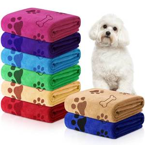 lot 5671 image: Chumia 8 Pcs Dog Towels for Drying Dogs Cats Pet Towels Bulk Puppy Microfiber Quick Drying Paw Bath Bathing Supplies Absorbent for Medium Pets(Bright Color,40 x 24 Inch)