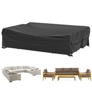 lot 5672 image: Velway Patio Furniture Set Cover - Heavy Duty 420D Waterproof Weatherproof Sofa Couch Set Covers Garden Dining Table Chair Set Cover with Reflective Tape Rectangular 108L x 82W x 28H - Black
