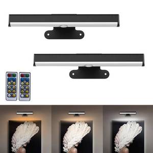 lot 5696 image: 2PACK Picture Light LED Battery Operated Wall Light for Paintings,Wireless Dimmable Frame Light with Remote,3 Lighting Display Art Light Magnetic Timer Lights for Artwork Portrait Dartboard Wall Decor
