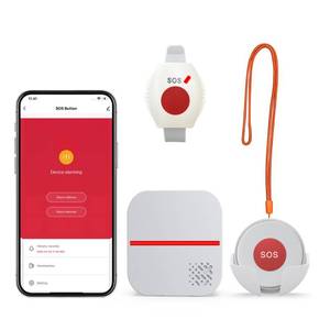 lot 5704 image: WiFi Caregiver Pager Life Alert Systems for Seniors No Monthly Fee App 1Waterproof Call Button 1Watch Button 1Receiver, Control Medical Alert Systems for Seniors(Only Supports 2.4GHz Wi-Fi 01)