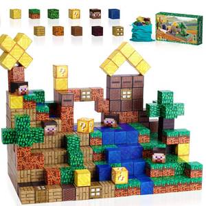 lot 5729 image: Jollynamy Magnetic Blocks for Kids - 128PCS Building Toys for Toddler, Building Magnet Cube Toy for Boys Girls, STEM Sensory Educational Game, Birthday Gifts for Toddlers Kids Ages 3 4 5 6 7 8