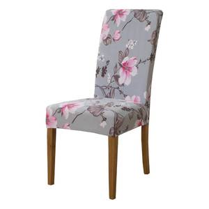 lot 5740 image: Lalluxy Chair Covers for Dining Chairs Set of 4, Stretchy Soft Parson Chair Covers Removable Washable Kitchen Dining Room Chair Slipcovers with Elastic for Universal Fit (Gray with Flowers)