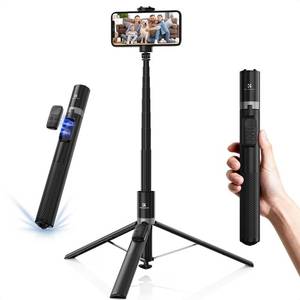 lot 5745 image: K&F CONCEPT 69 Selfie Stick, Pop Open & Quick Fold Phone Tripod, 360° Rotatable Selfie Stick with 9 Button Bluetooth Remote, Cell Phone Tripod for Travel, Live Streaming, Vloggers